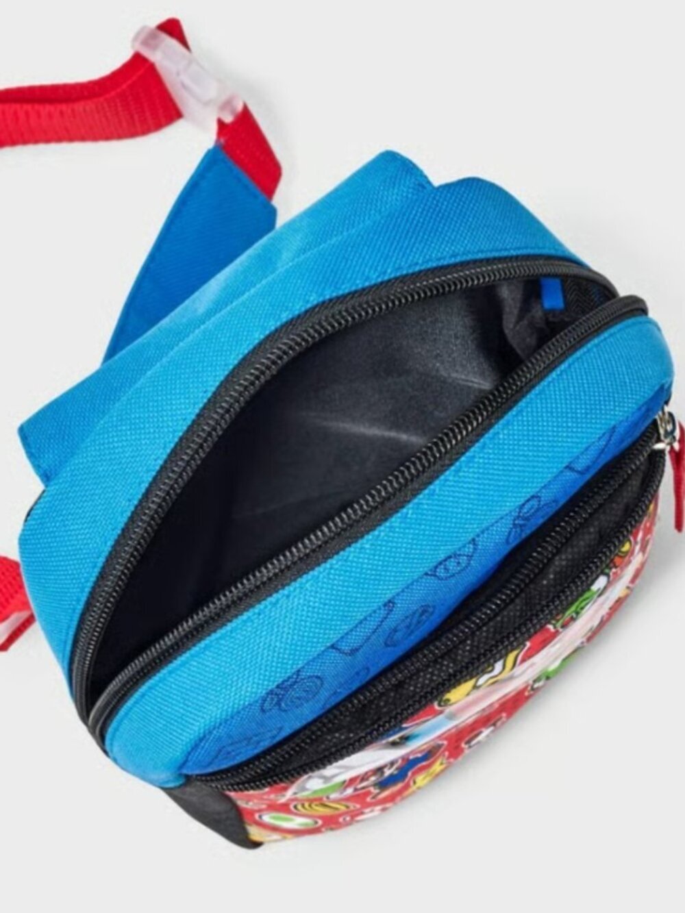 Super Mario Bros Kids Sling Bag Shoulder Backpack Red Blue NWT Small - Picture 4 of 5
